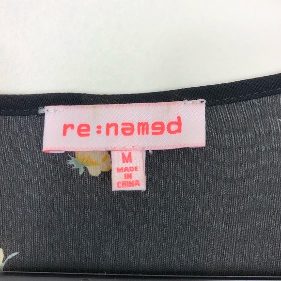 re-named Floral Chiffon Peasant Top Sz M - Picture 8 of 11